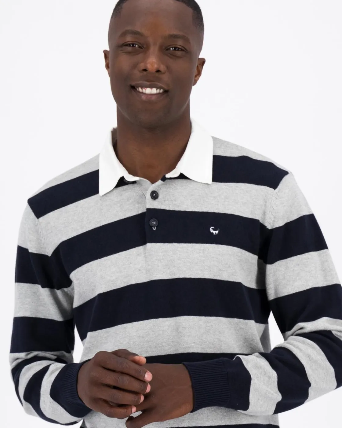 Men Old Khaki Sweats>Men'S Cale Striped Rugby Sweat