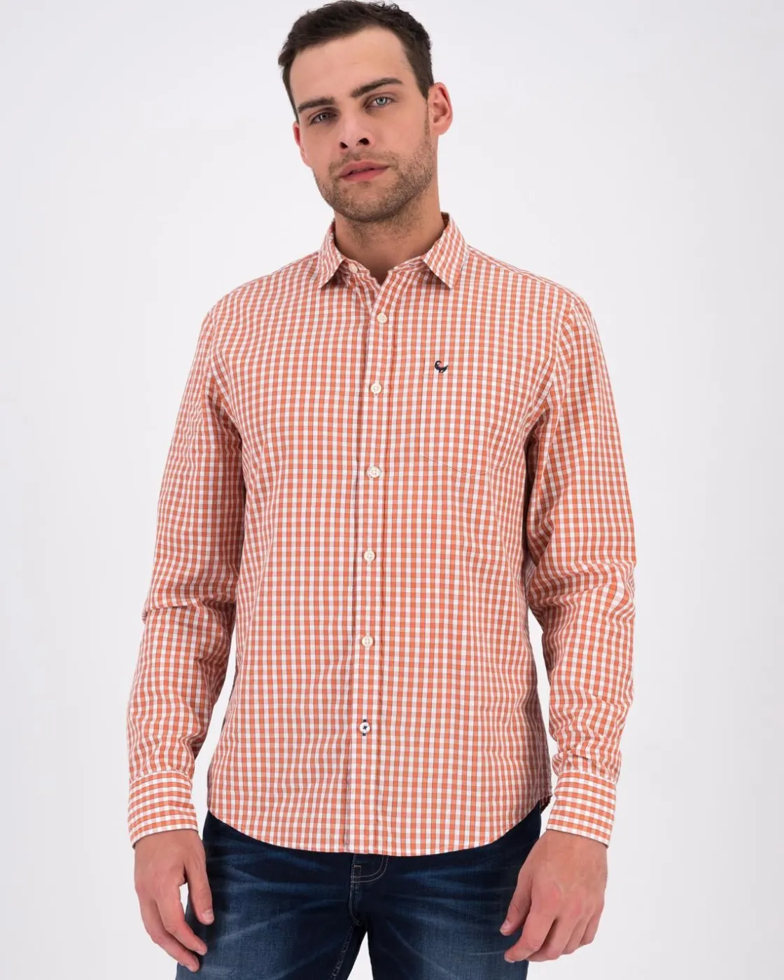 Men Old Khaki Shirts>Men'S Charl Gingham Slim Fit Shirt