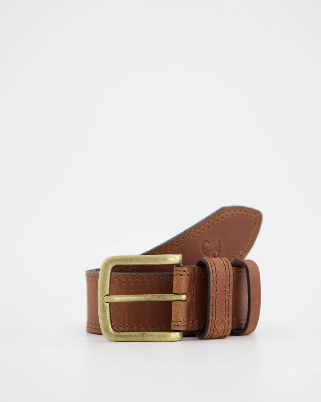 Men Old Khaki Belts>Men'S Daniel Double Stitch Leather Belt