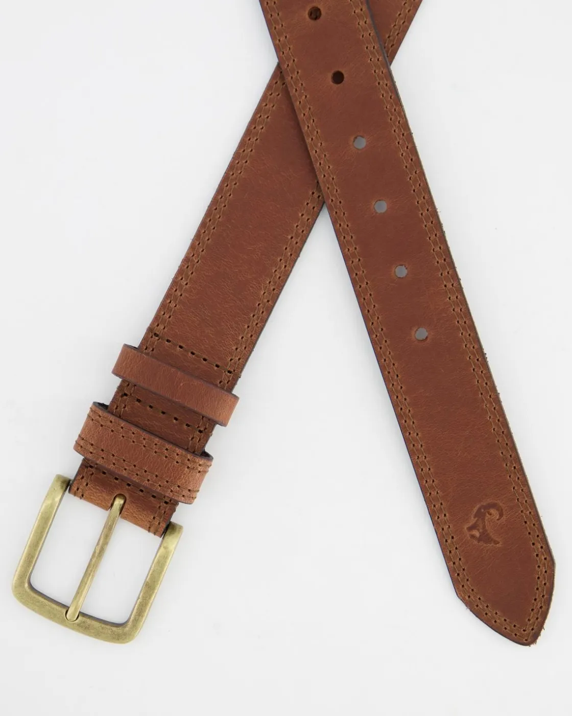 Men Old Khaki Belts>Men'S Daniel Double Stitch Leather Belt