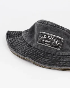 Men Old Khaki Headwear>Men'S Gerault Frayed Badge Bucket Hat