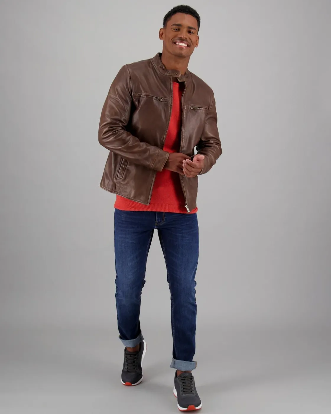 Men Old Khaki Jackets>Men'S Gino Leather Jacket
