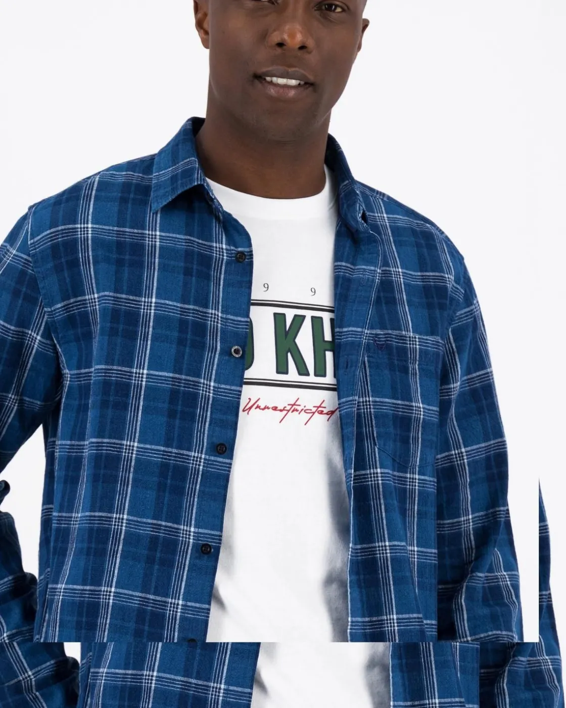 Men Old Khaki Shirts>Men'S Jean Check Shirt