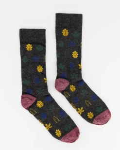 Men Old Khaki Socks & Underwear>Men'S Leaf Print Socks
