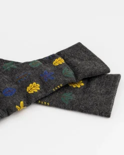 Men Old Khaki Socks & Underwear>Men'S Leaf Print Socks