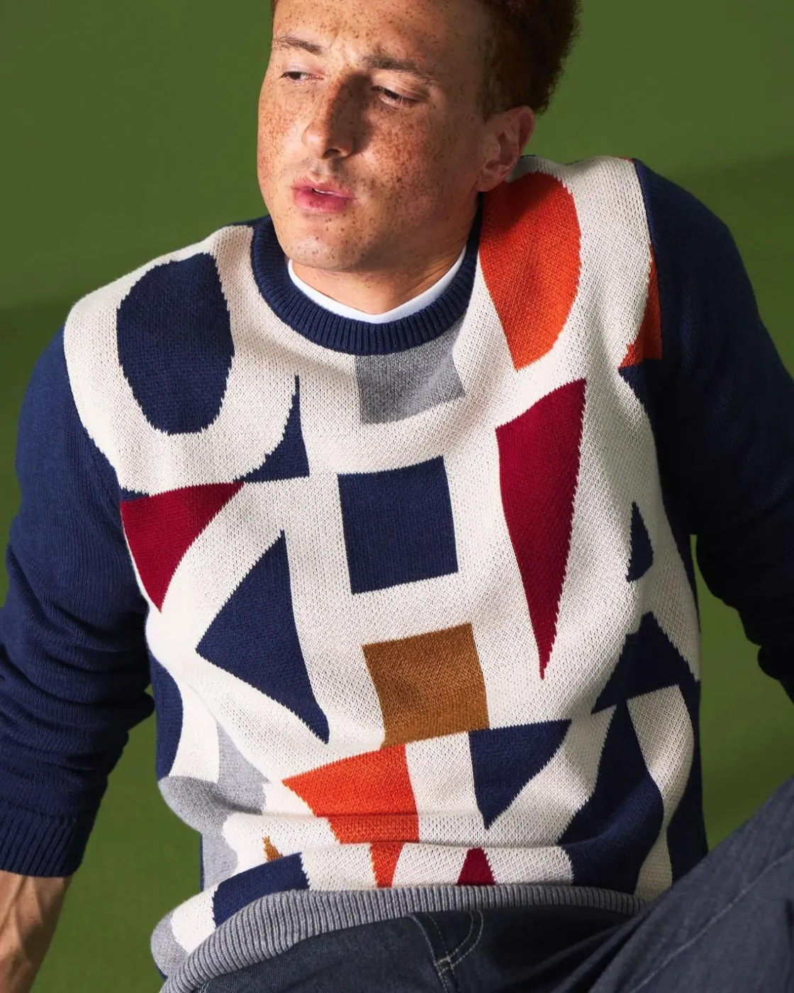 Men Old Khaki Knitwear>Men'S Leon Branded Knit