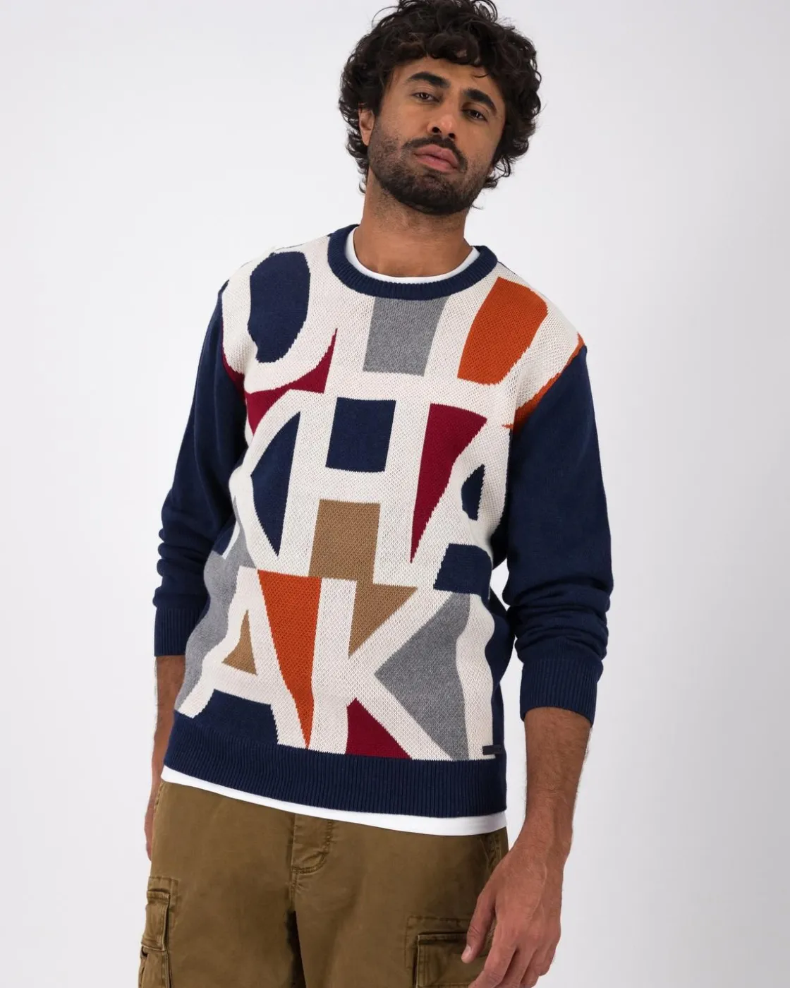 Men Old Khaki Knitwear>Men'S Leon Branded Knit