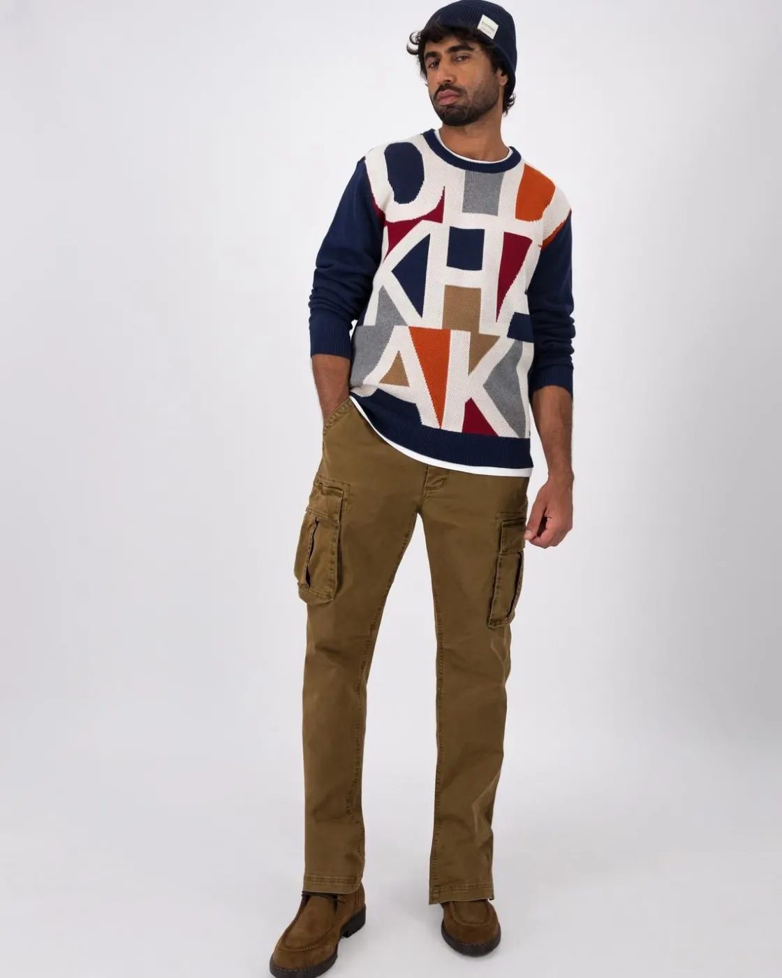 Men Old Khaki Knitwear>Men'S Leon Branded Knit