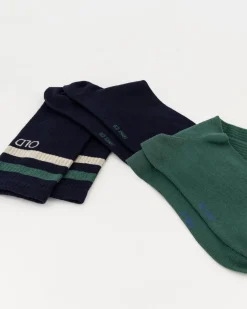 Men Old Khaki Socks & Underwear>Men'S 2-Pack Finch Ribbed Striped Socks