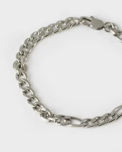 Men Old Khaki Jewellery>Men'S Stainless Steel Flat Chain Bracelet