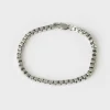 Men Old Khaki Jewellery>Men'S Stainless Steel Rounded Chain Bracelet