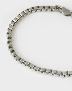 Men Old Khaki Jewellery>Men'S Stainless Steel Rounded Chain Bracelet