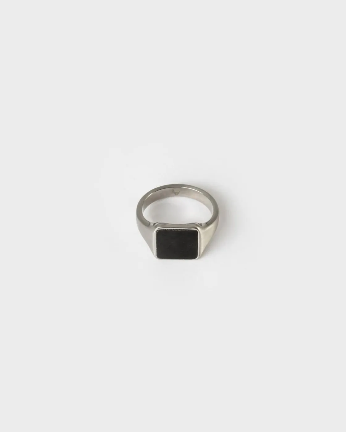 Men Old Khaki Jewellery>Men'S Stainless Steel Square Signet Ring