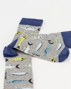 Men Old Khaki Socks & Underwear>Men'S Tench River Fish Print Socks
