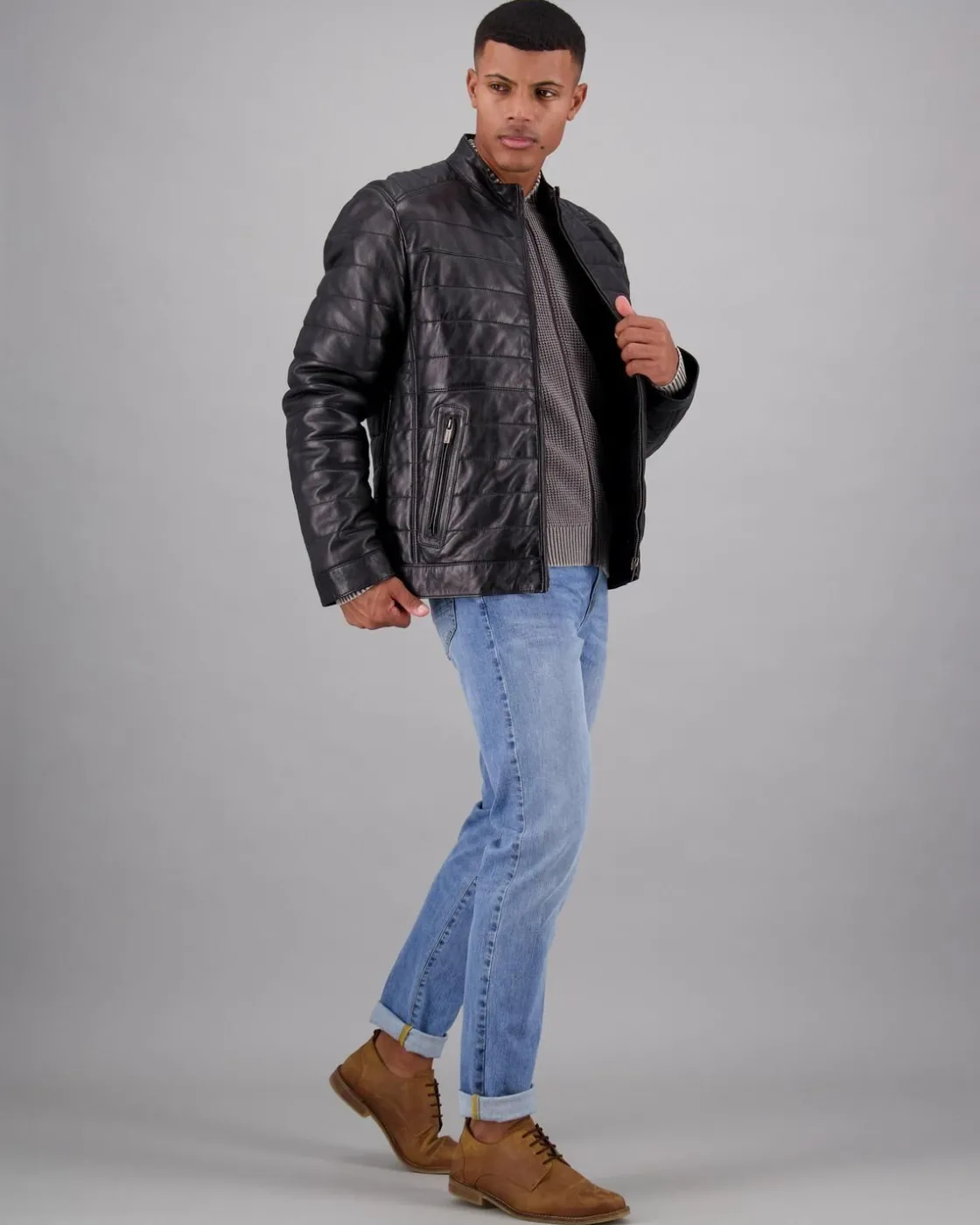 Men Old Khaki Jackets>Men'S Tom Leather Jacket