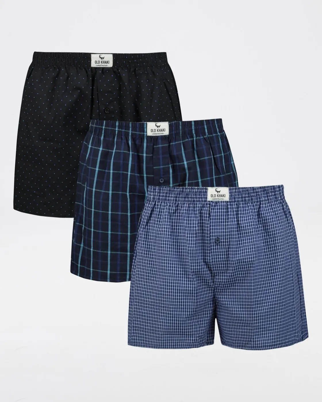 Men Old Khaki Socks & Underwear>Men'S Woven Boxers 3-Pack