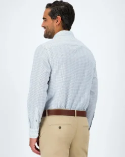 Men Old Khaki Shirts>Men'S Yusha Distressed Micro Check Shirt