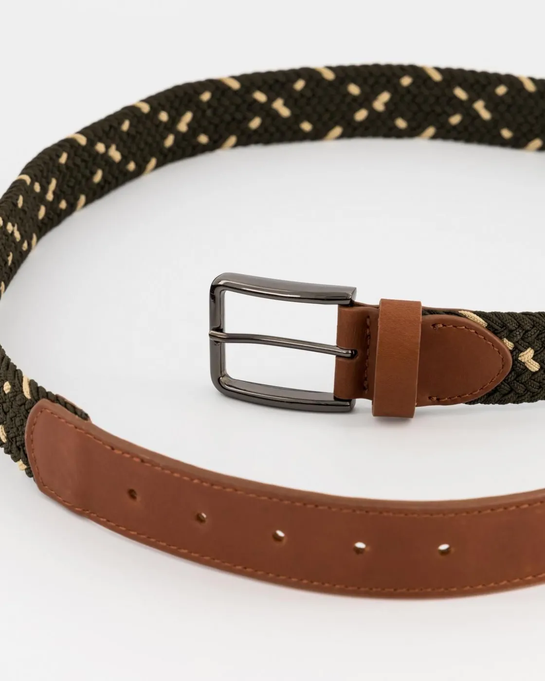 Men Old Khaki Belts>Men'S Zane Canvas Rope & Leather Belt