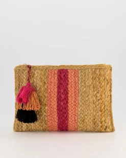 Women Old Khaki Bags & Purses>Nalini Striped Clutch Bag