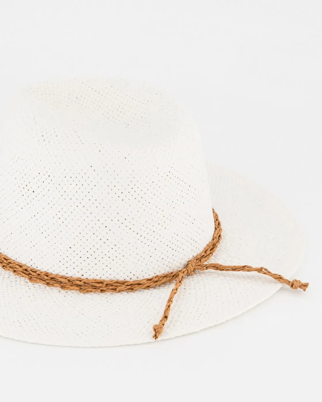 Women Old Khaki Beanies, Hats & Caps>Sora Straw Braid Trim Fedora