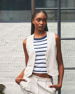 Women Old Khaki Jackets>Women'S Ally Linen Waistcoat