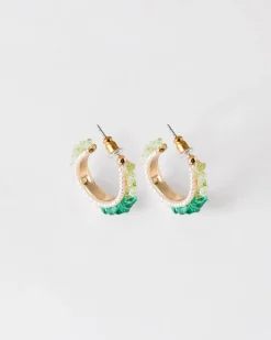 Women Old Khaki Jewellery>Women'S Bead & Pearl Hoop Earrings