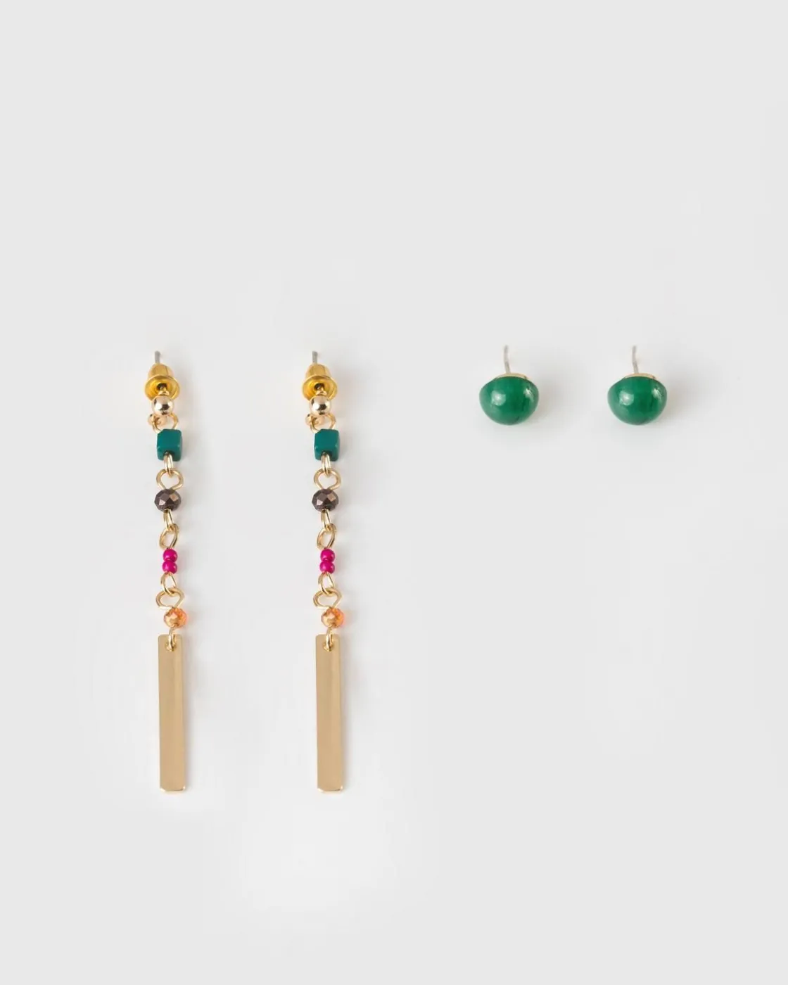 Women Old Khaki Jewellery>Women'S Bead & Star Earrings (2-Pack)