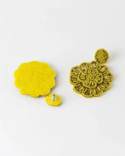 Women Old Khaki Jewellery>Women'S Beaded Flower Drop Earrings
