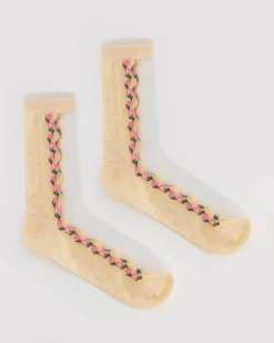 Women Old Khaki Socks>Women'S Belli Frill Top Mesh Socks