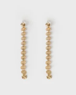 Women Old Khaki Jewellery>Women'S Dangly Disk Drop Earrings