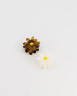 Women Old Khaki Hair Accessories>Women'S Flower Resin Clips 2-Pack