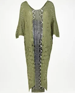 Women Old Khaki Scarves & Kimonos><noscript><img width=