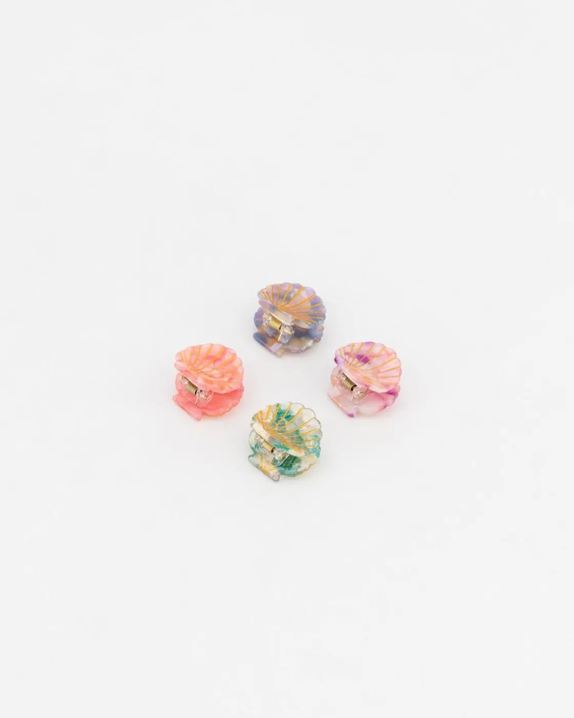 Women Old Khaki Hair Accessories>Women'S Ghisha Shell Clips 4-Pack