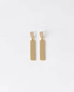 Women Old Khaki Jewellery>Women'S Hammered Bar Drop Earrings