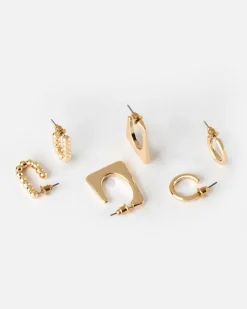 Women Old Khaki Jewellery>Women'S Hoop Earrings 3-Pack