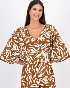 Women Old Khaki Shirts & Blouses>Women'S Juliette Abstract Print Blouse