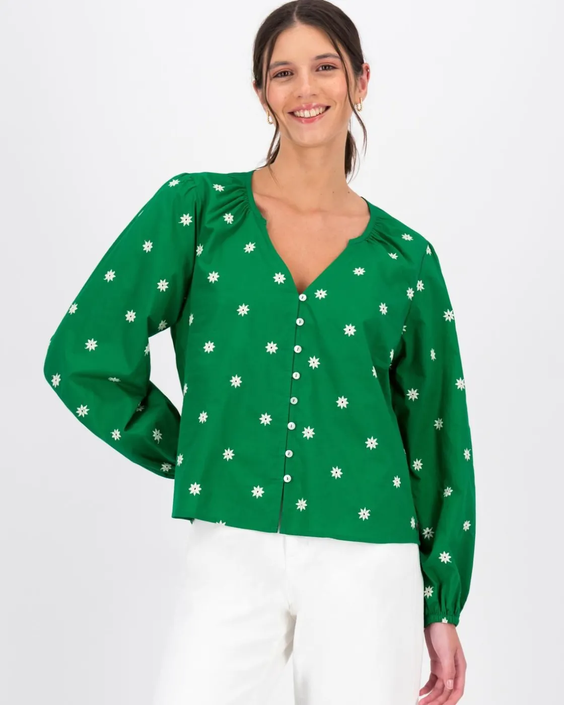 Women Old Khaki Shirts & Blouses>Women'S Kenya Embroidered Blouse
