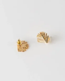 Women Old Khaki Jewellery>Women'S Leaf Stud Earrings