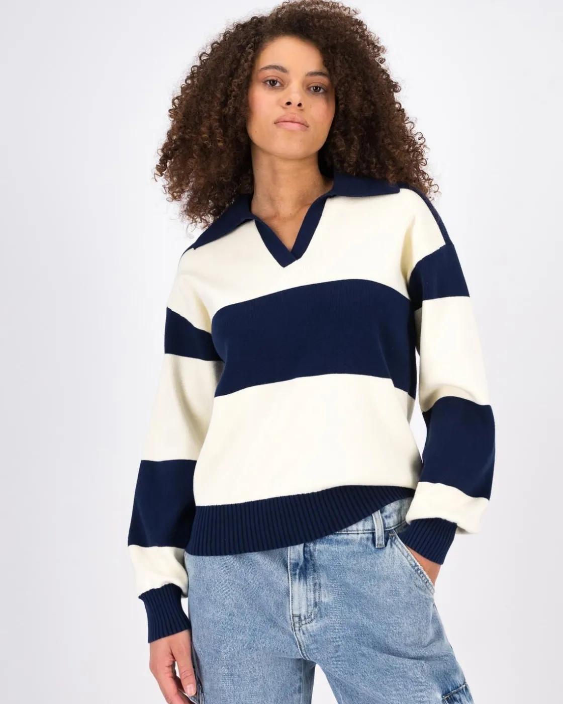 Women Old Khaki Knitwear & Sweats>Women'S Marie Stripe Golfer