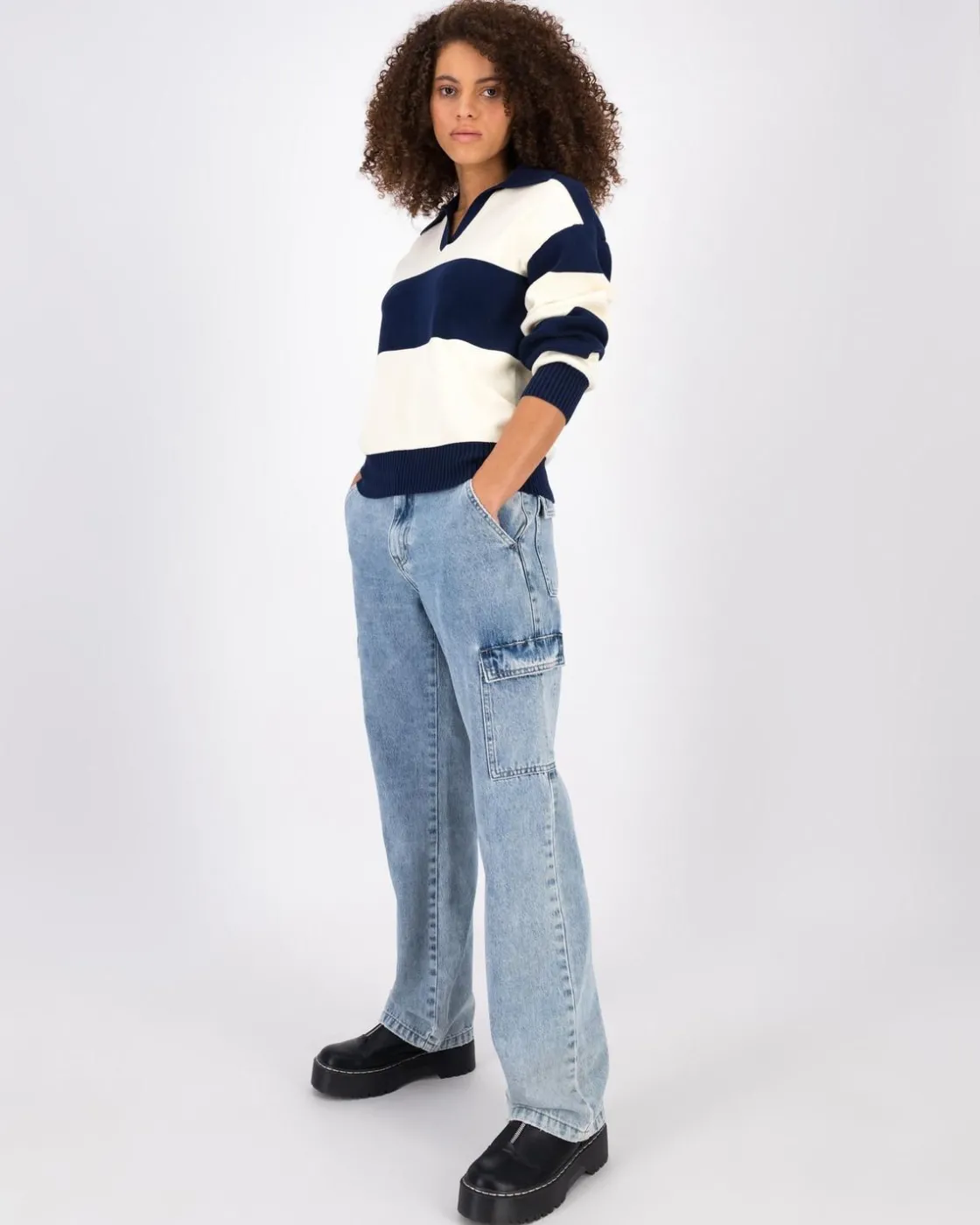 Women Old Khaki Knitwear & Sweats>Women'S Marie Stripe Golfer