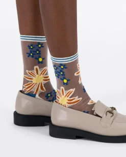 Women Old Khaki Socks>Women'S Nikka Floral Mesh Socks