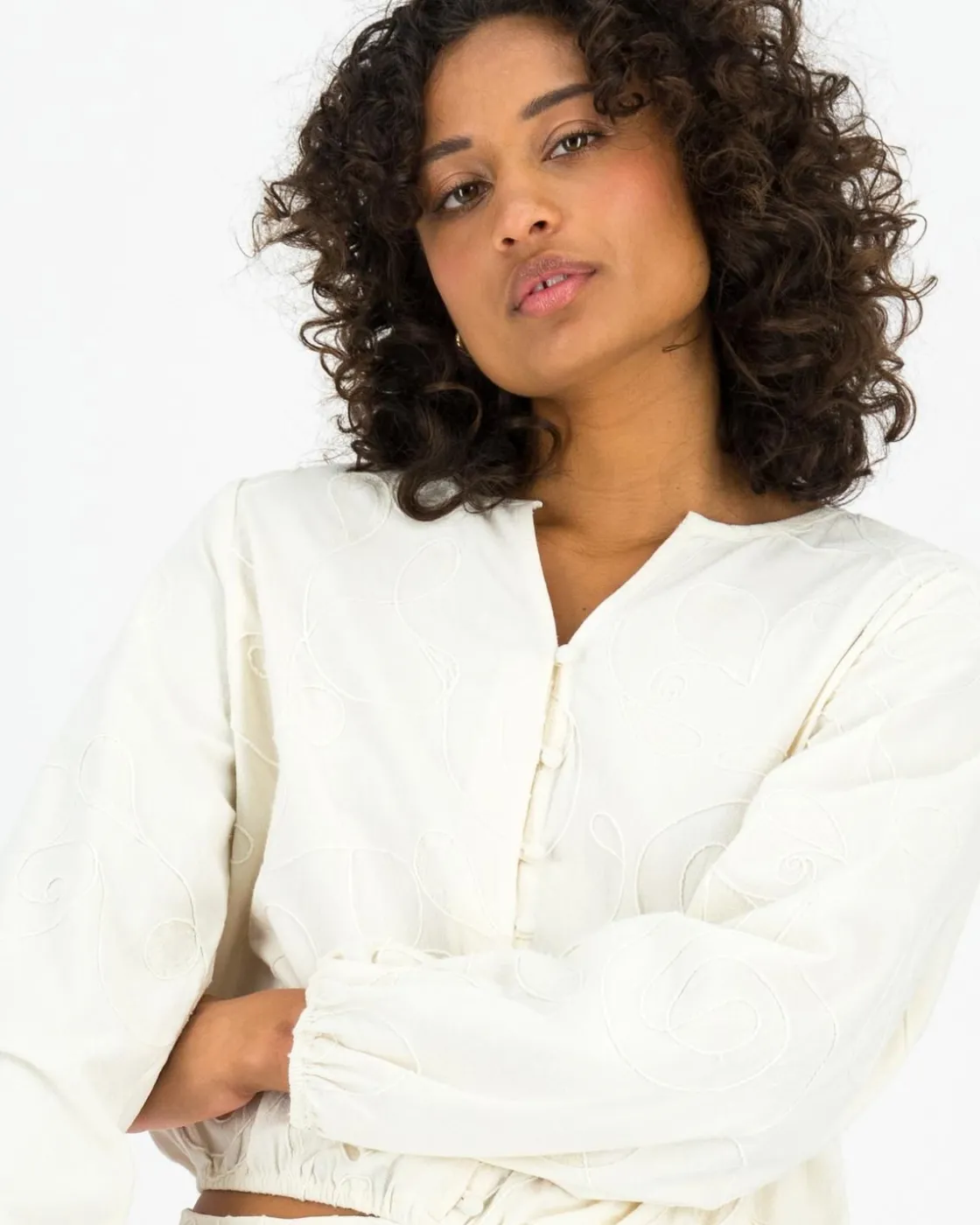 Women Old Khaki Shirts & Blouses>Women'S Palesa Embroidered Blouse