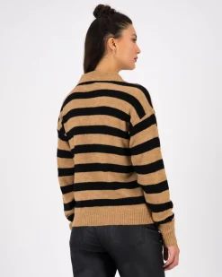 Women Old Khaki Knitwear & Sweats>Women'S Phoebe Striped Golfer