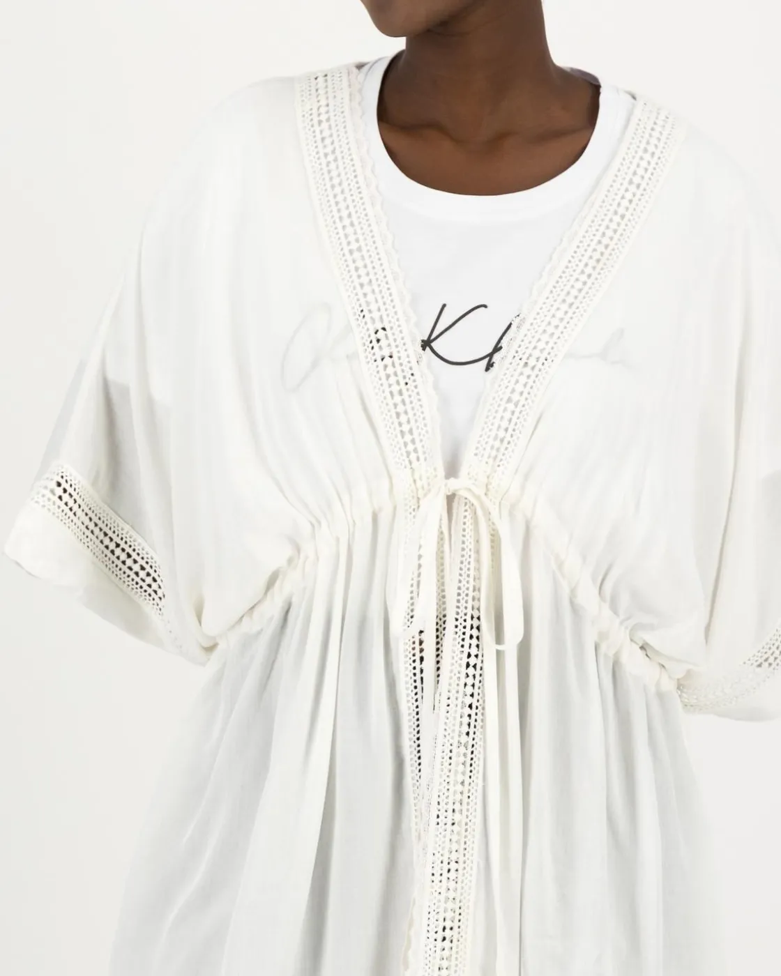 Women Old Khaki Scarves & Kimonos>Women'S Sienna Ladder Lace Trim Kimono