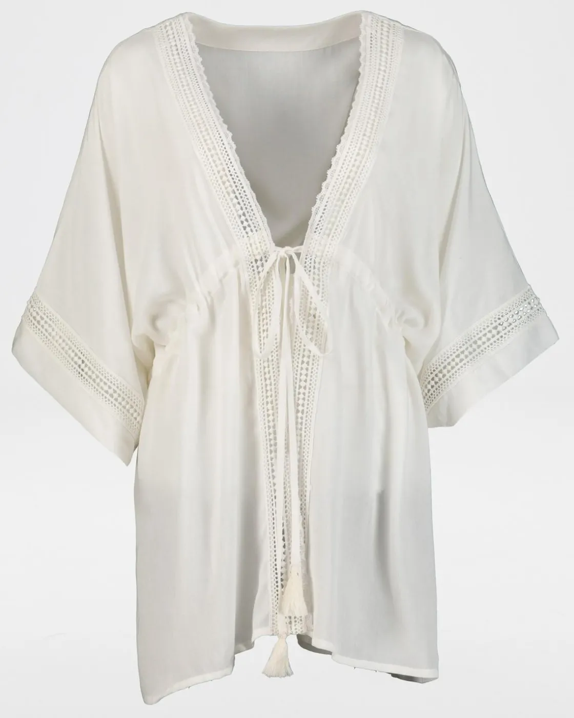 Women Old Khaki Scarves & Kimonos>Women'S Sienna Ladder Lace Trim Kimono