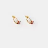Women Old Khaki Jewellery>Women'S Stone Flower Hoop Earrings