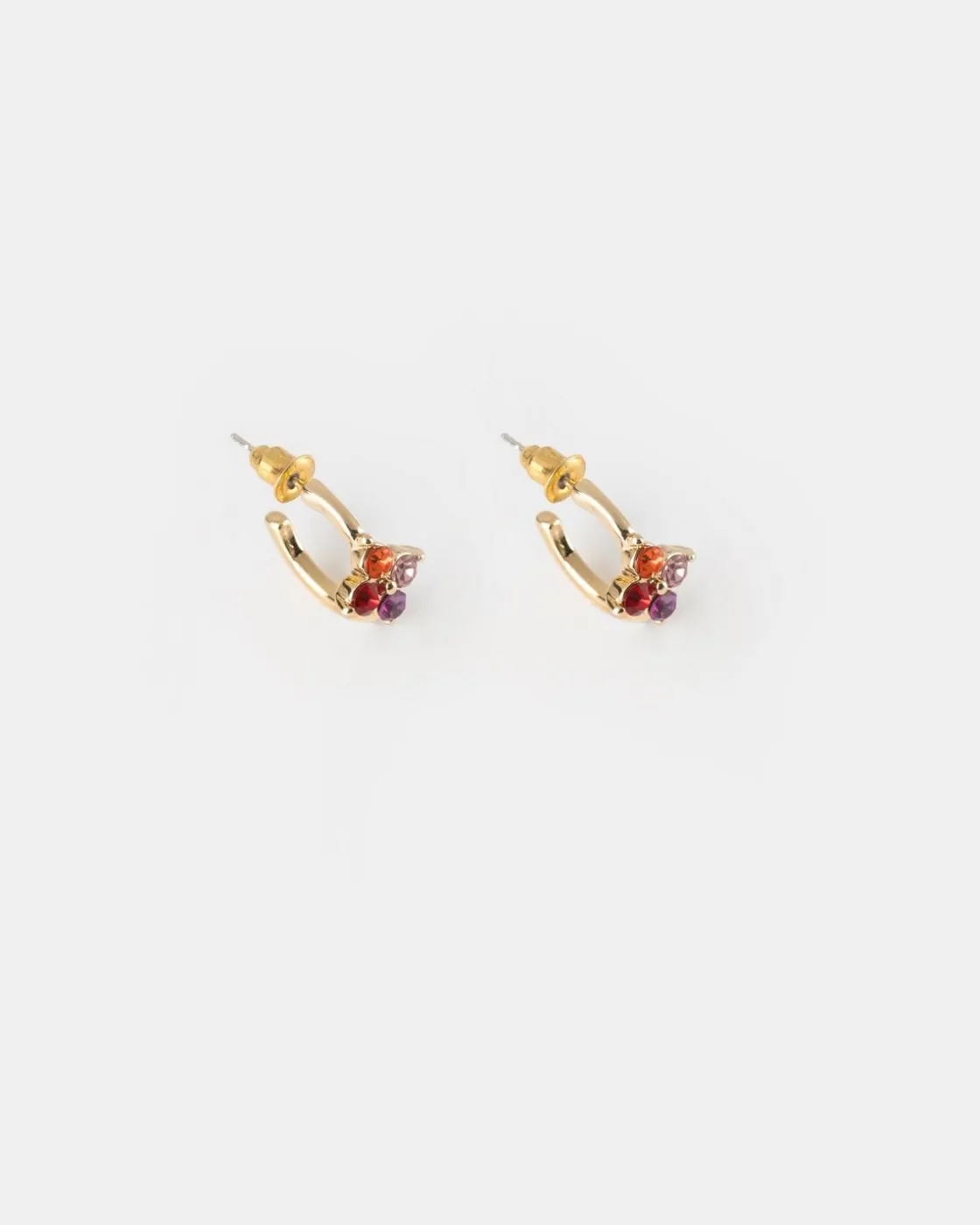 Women Old Khaki Jewellery>Women'S Stone Flower Hoop Earrings