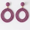 Women Old Khaki Jewellery>Women'S Straw Double Oval Drop Earrings
