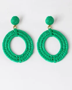 Women Old Khaki Jewellery>Women'S Straw Double Oval Drop Earrings