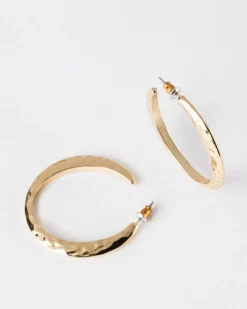 Women Old Khaki Jewellery>Women'S Textured Hoop Earrings